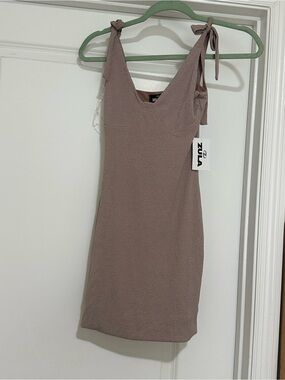 Tie-Shoulder Mini Dress in Mauve